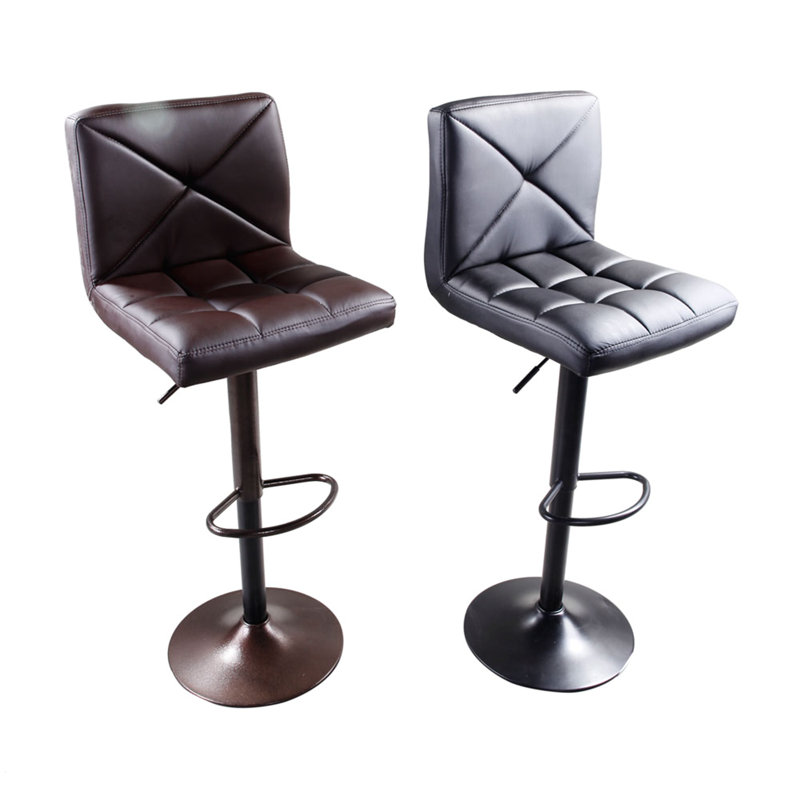 Upholstered Adjustable Height Counter Stool, Coffee