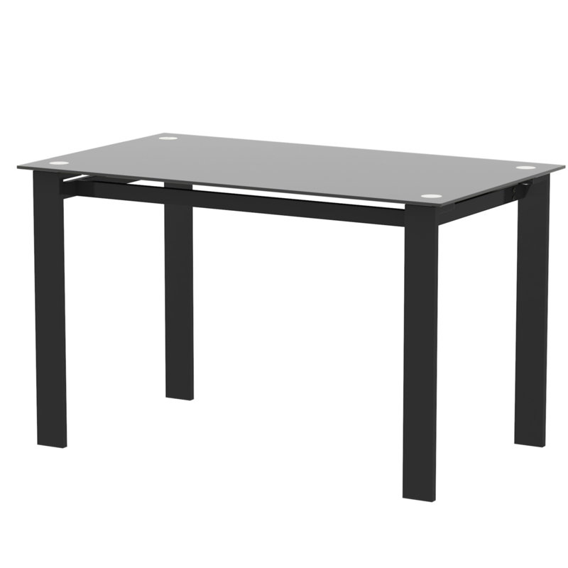Table en verre noir pour le salon et la salle à manger - 52 po x 27,6 po x 29,5 po, capacité de poids de 170 lb, table d'apparence moderne, divers espaces, facile à entretenir