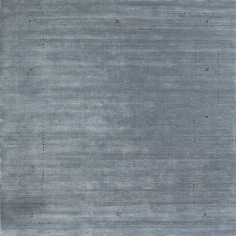 Tapis contemporain gris clair, Carré 8 pi