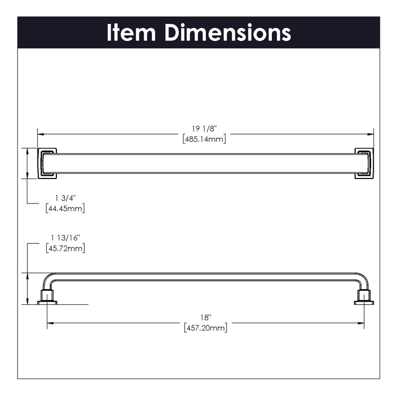Brighton Collection Appliance Pull - Farmhouse Hardware for Drawers & Cabinets, 18, Matte Black