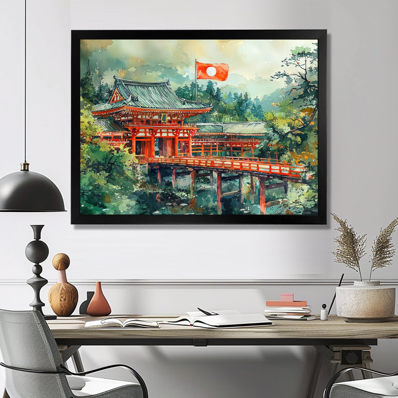 Imtihal - Landscapes Large Wall Art, Noir, noir, noir, noir, H 24 po x l 32 po, Avec cadre