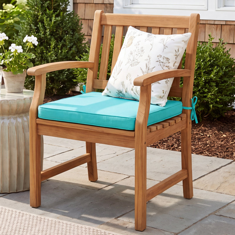 Chanson Outdoor Sunbrella Seat Cushion, Canvas Aruba, 1