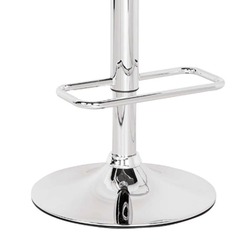 Tabouret réglable avec fonction pivotante et repose-pieds en plastique transparent