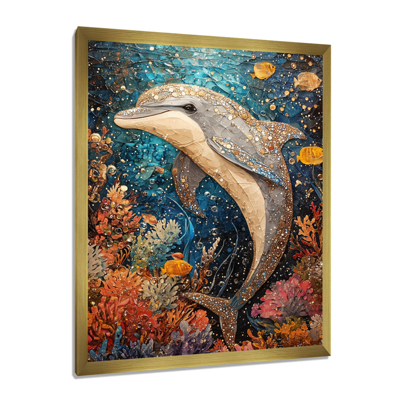 Aza - animaux, impressions sur toile, H 20 po x l 12 po, Picture Framed, Doré
