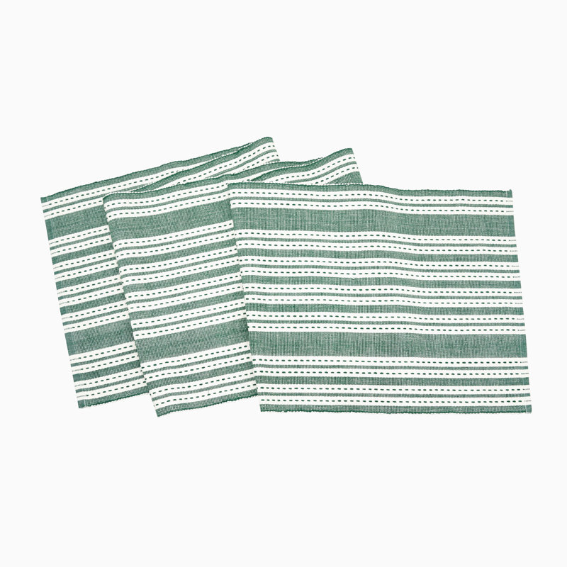 Warner No Pattern Cotton Table Runner, Green