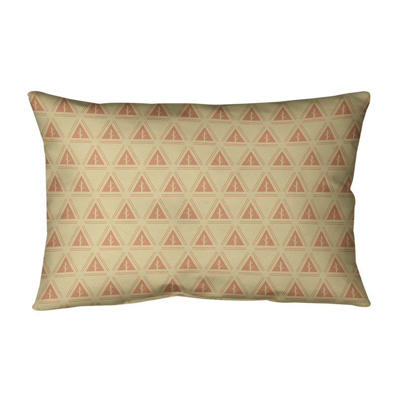 Coussin lombaire d’intérieur/d’extérieur d’arbre minimaliste classic, Jaune et orange
