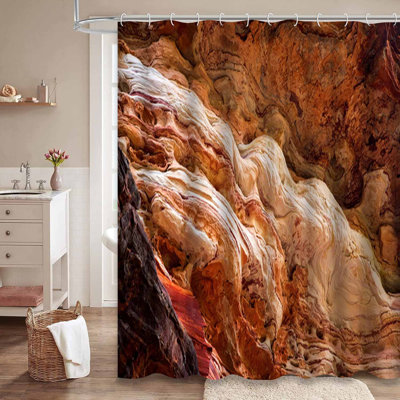 Western Australia Rock Historical Volcanic Red Beige Day Earth History Shower Curtain with 12 Hooks