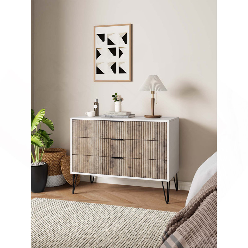 Dresser In Rustic Gray And White, Gray/White