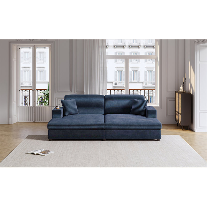 Canapé-lit 86,5 po, Bleu