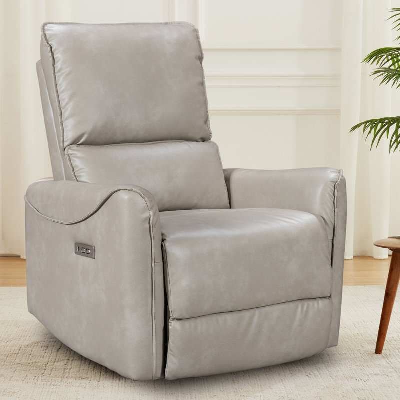 32.3" W Power Swivel Rocker Recliner, Beige