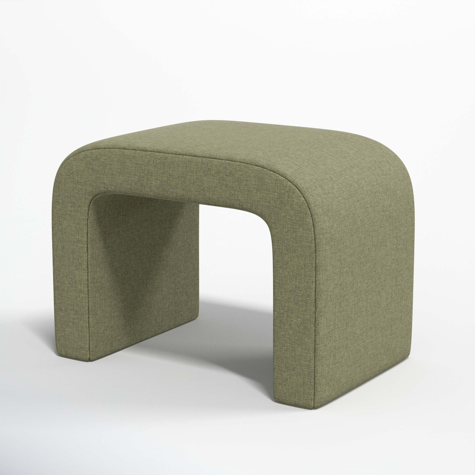 Barley 28" Wide Standard Ottoman, Zuma Laurel Textured Linen