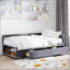 Lit plateforme simple tapissier en forme de L avec rangement et tiroirs-1251596969