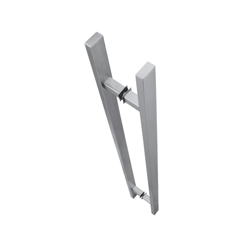 Poignée de porte longue, poignée d'entrée 18 po, forme rectangulaire en «H», acier inoxydable 304 - satiné