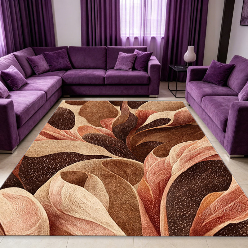 Neutral and Abstract Floral   area rugs for Living Room, Soft and Comfortable, Suitable for all seasons, easy to maintain, machine washable Indoor floor mat, Under Table Farmhouse suitable for Bedroom, Dining Room, Study,  Balcony, Home Decor Patio