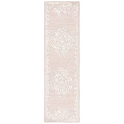 Watton Hand Tufted Wool/Viscose/Cotton Oriental Rug in Ivory/Light Brown