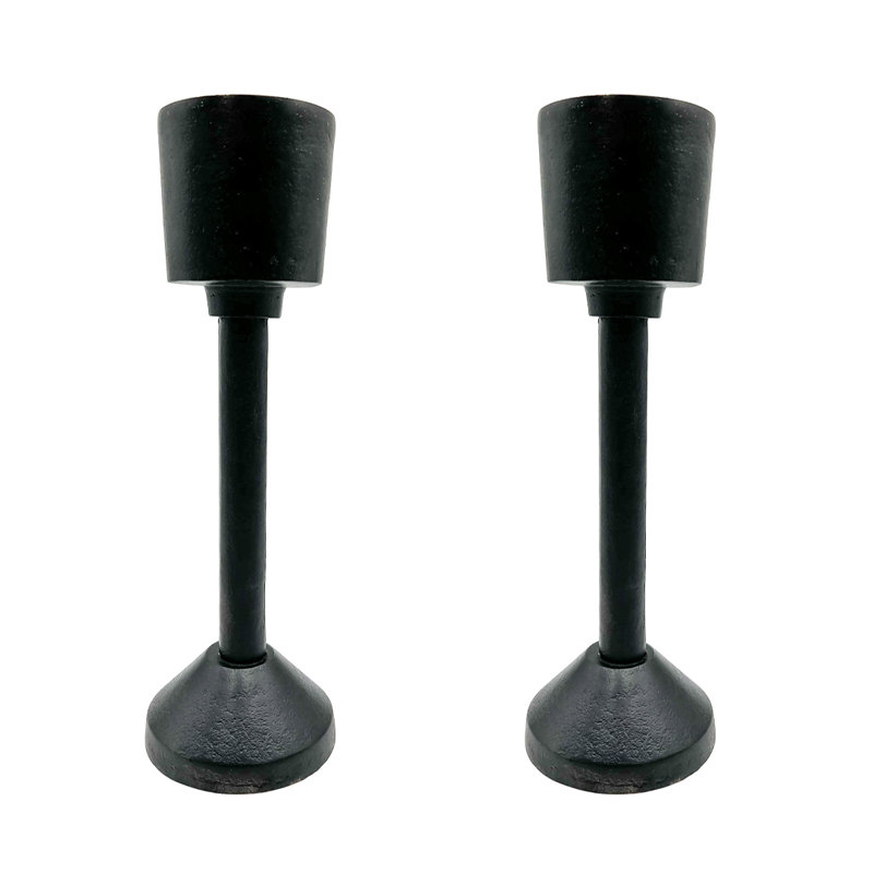 Bougeoir de table en aluminium, Noir, H 14 po x l 4 po x P 4 po