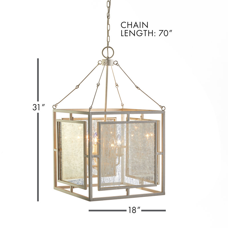 Luminaire suspendu carré simple 4 lumières Sealcove