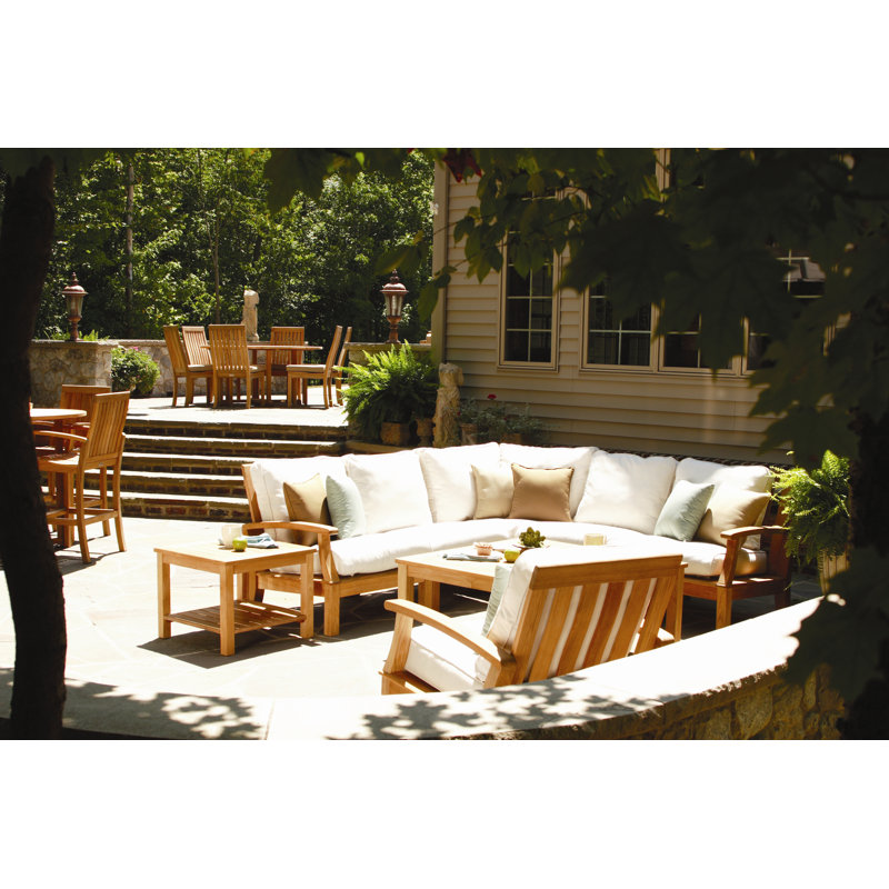 Monterey Outdoor Teak Lounge Chair, Canvas