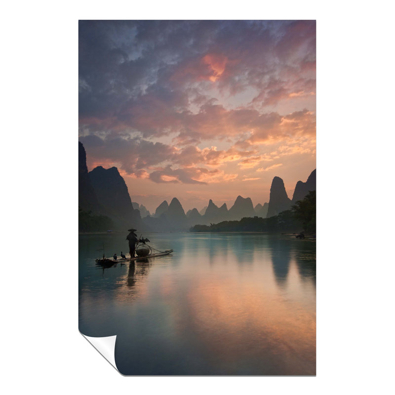 Panther Print Fine Art Prints Sunrise At Li Jiang River Artistic Unframed Poster, Pictures For Home Walls, Bedroom, Living Room & Bathroom Decor - No Frame Print