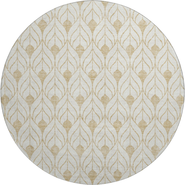 Premium Machine Washable Prisco Gold Rug
