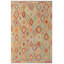 Tapis rouge / beige / bleu à motif géométrique en laine tissé à plat Rectangle 9 pi 1 po x 12 pi 3 po Bronwood