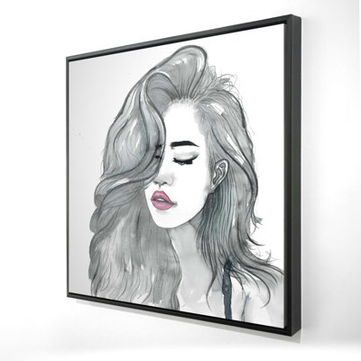 Bohemian Bedroom Woman Framed Canvas | Beautiful Hair Art