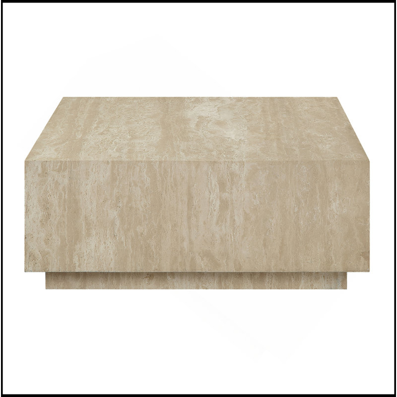 Table basse beige en travertine