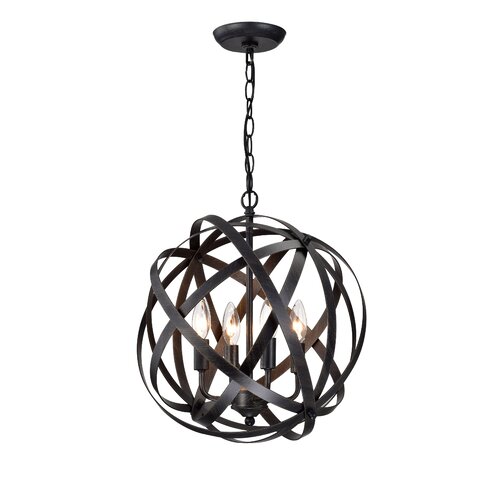 Brayden Studio® Odige 4 - Light Dimmable Globe Chandelier & Reviews ...