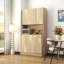 Armoire de cuisine et armoire à 6 portes spacieuse avec tablettes ouvertes et tiroir, parfaite pour le rangement et l'organisation de la chambre à coucher-953712420