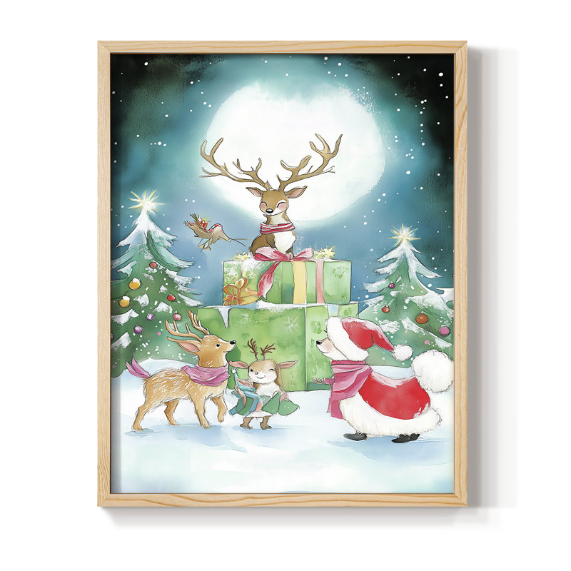 Christmas Holiday Art DCCLXVI Framed Print - Solid Wood, Naturel, H 11 po x l 9 po