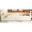 Lit plateforme double tapissier double avec USB et 2 tiroirs, beige