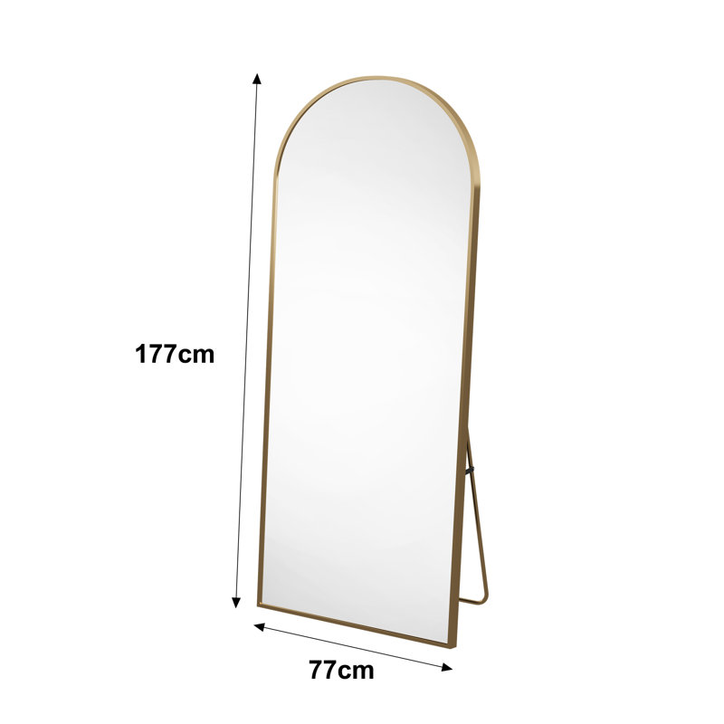 Aluminium Arch Mirror, Gold, 177cm x 77cm