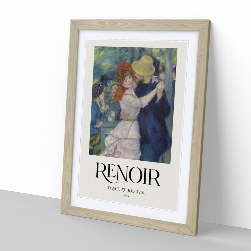 Dance At Bougival by Pierre-Auguste Renoir - Single Picture Frame Print, Oak Framed, 36cm H x 27cm W x 2cm D