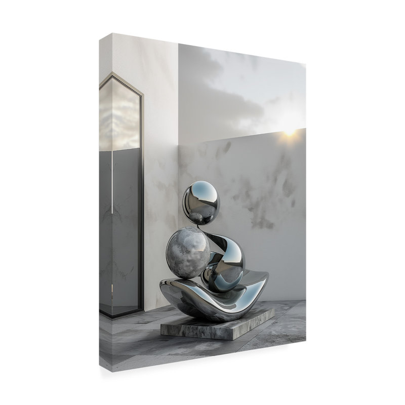 Art sur toile empilée «bolle R3darch0n», H 19 po x l 14 po