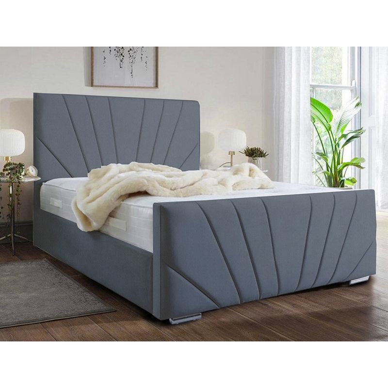Ebenezer Upholstered Bed Frame, Charcoal, Kingsize (5')