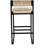 Cream white rope-woven bar stool, 2, with foot-operated chair (cream white)