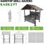 Pavillon de jardin rustique en acier avec tablettes de rangement pour patio