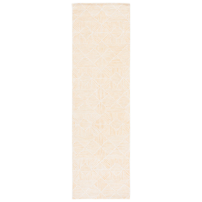 Tapis géométrique en laine touffeté à la main 0,8 po Hoopeston, Tapis de couloir 2 pi 3 po x 8 pi