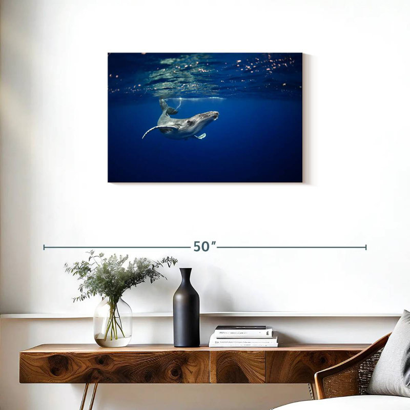 Humpback Whale In The Sea, 20" H x 30" W