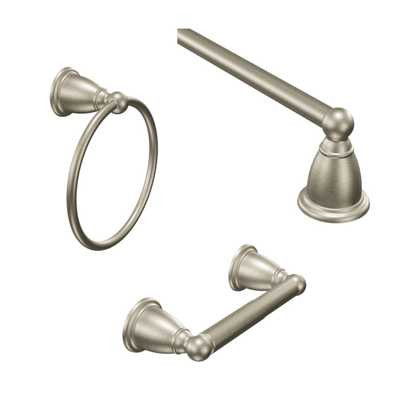 Ensemble de quincaillerie de salle de bain 3 pièces Brantford, Nickel brossé