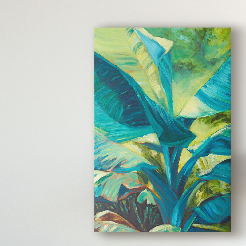 « green banana duo i », peinture sur toile tendue, H 19 po x l 12 po x P 2 po