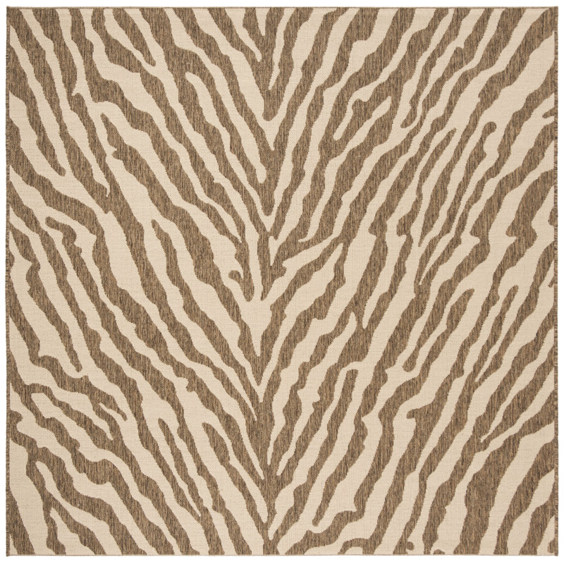 Donivin Performance Animal Print Indoor/Outdoor Area Rug, Square 6'7"