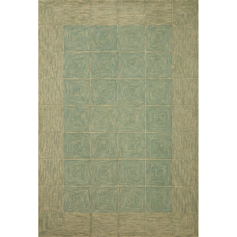 Chris Loves Julia x Loloi Francis Collection FRA-02 Green / Natural, Contemporary  Area Rug, Rectangle 7'9" x 9'9"