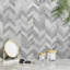 Kasol 11x13 Chevron Polished Marble and Mirrorerd Glass Mosaic Tile-423910203