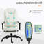 Fauteuil de bureau vibrant à 7 points Vinsetto, haut dossier, blanc-120381917