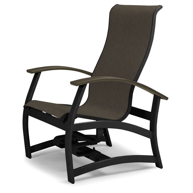 Askar Swivel Powder Coated Aluminum Outdoor Lounge Chair, Beacon Taupe Sunbrella®, Textured Black, Beachwood P40