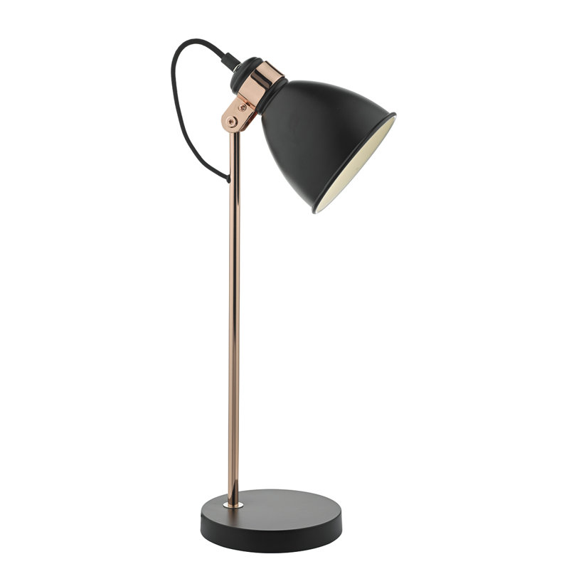 Azalea Metal Desk Lamp, Copper Base/Black Shade