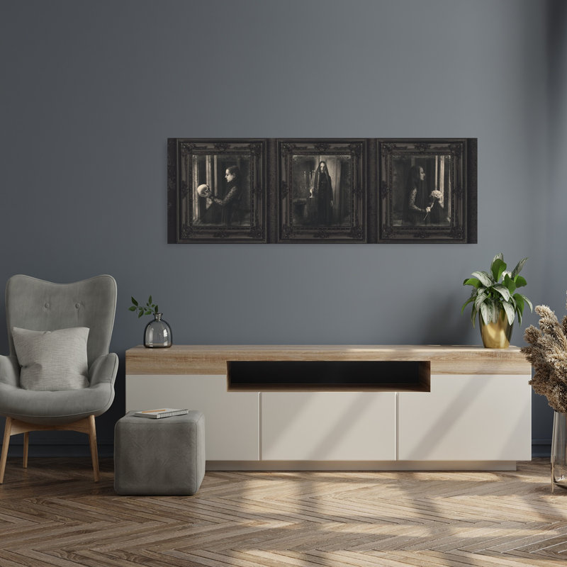 Art mural contemporain fleurs mortes, H 48 po x l 16 po