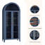 Bibliothèque de 63 po de hauteur avec 2 grandes portes en verre, armoire de rangement à 5 niveaux avec tablette ajustable Farmhouse, pour le salon, la salle à manger, la cuisine, bleu-735695997