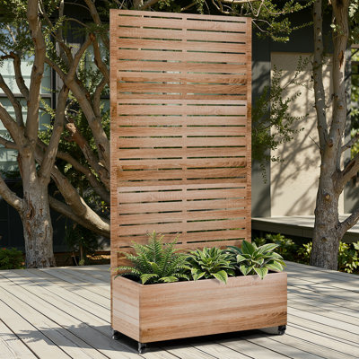Raised Garden Bed with Trellis on Wheels – Versatile Metal Planter Box with Trellis, Multi-Style Planter Boxes with Trellis Privacy Screen for Patio and Garden